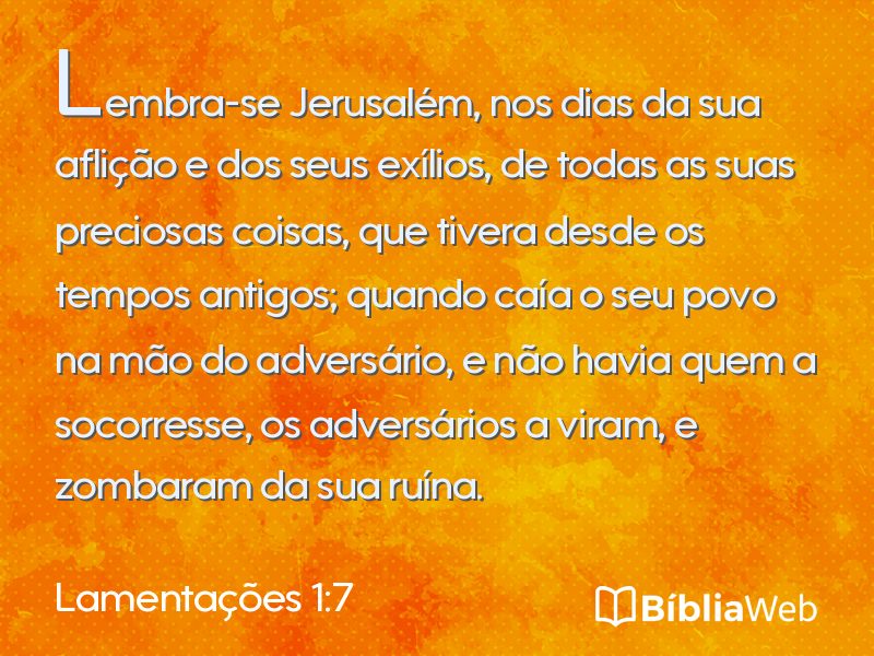 Lamentações 1:7 em imagem para compartilhar