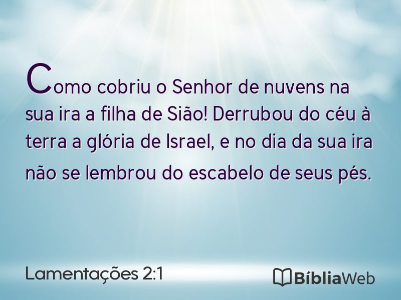 Lamentações 2:1 em imagem para compartilhar
