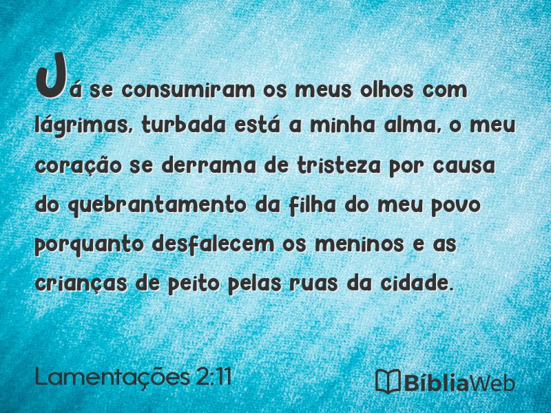 Lamentações 2:11 em imagem para compartilhar