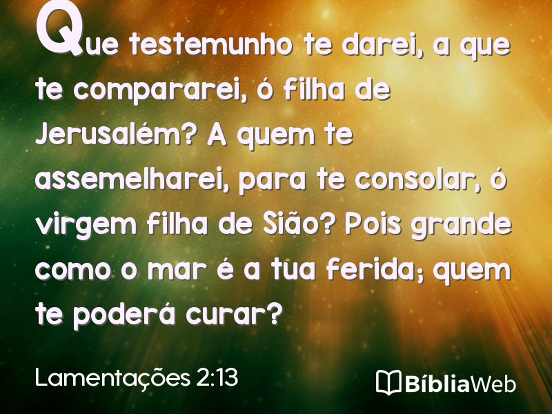 Lamentações 2:13 em imagem para compartilhar