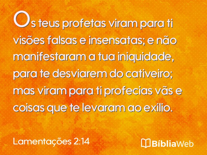 Lamentações 2:14 em imagem para compartilhar