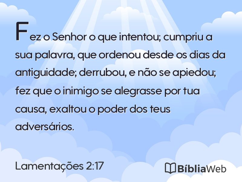 Lamentações 2:17 em imagem para compartilhar