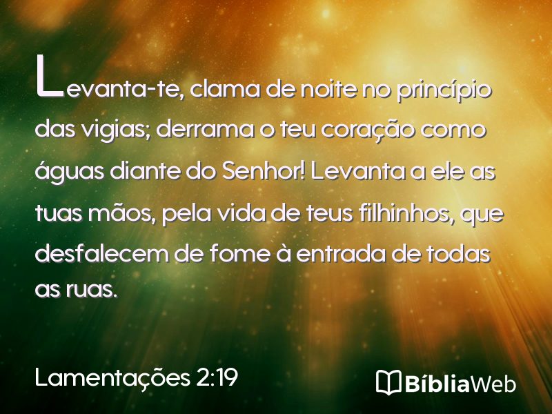 Lamentações 2:19 em imagem para compartilhar