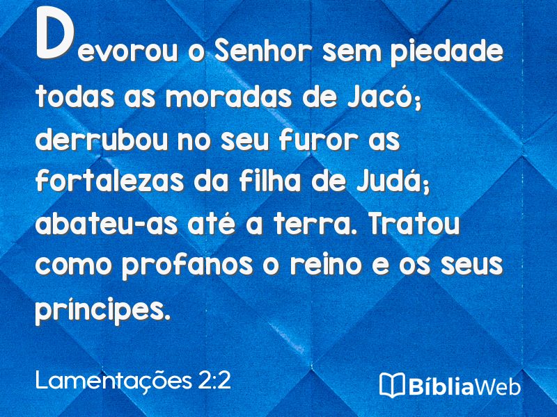 Lamentações 2:2 em imagem para compartilhar