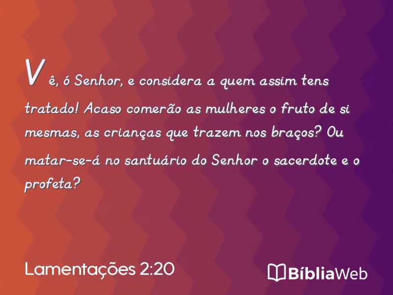 Lamentações 2:20 em imagem para compartilhar