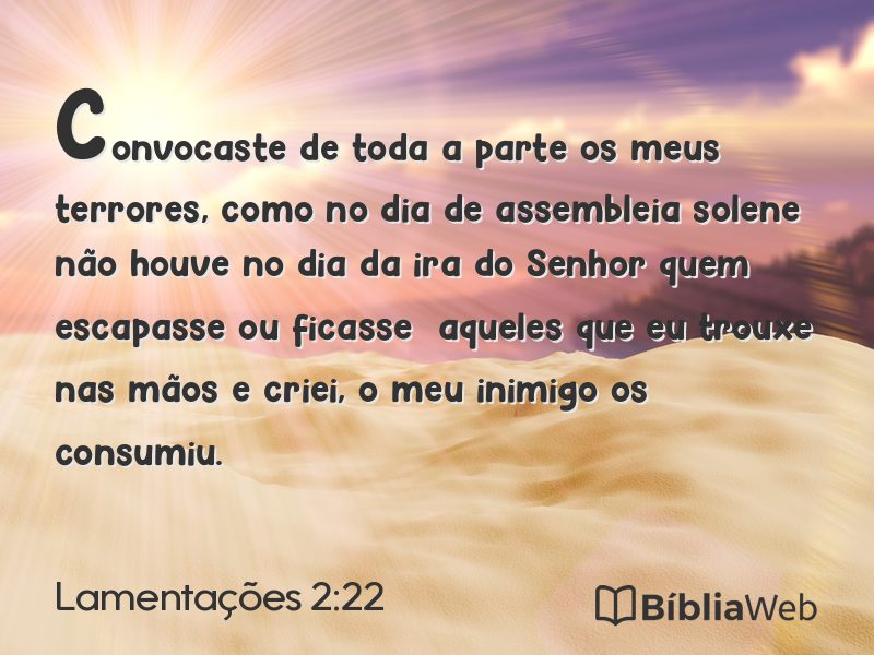 Lamentações 2:22 em imagem para compartilhar