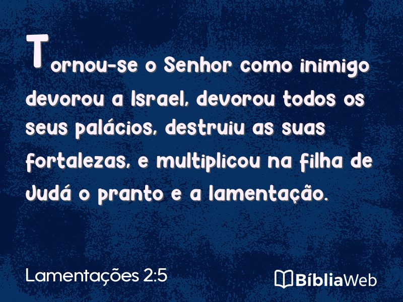 Lamentações 2:5 em imagem para compartilhar