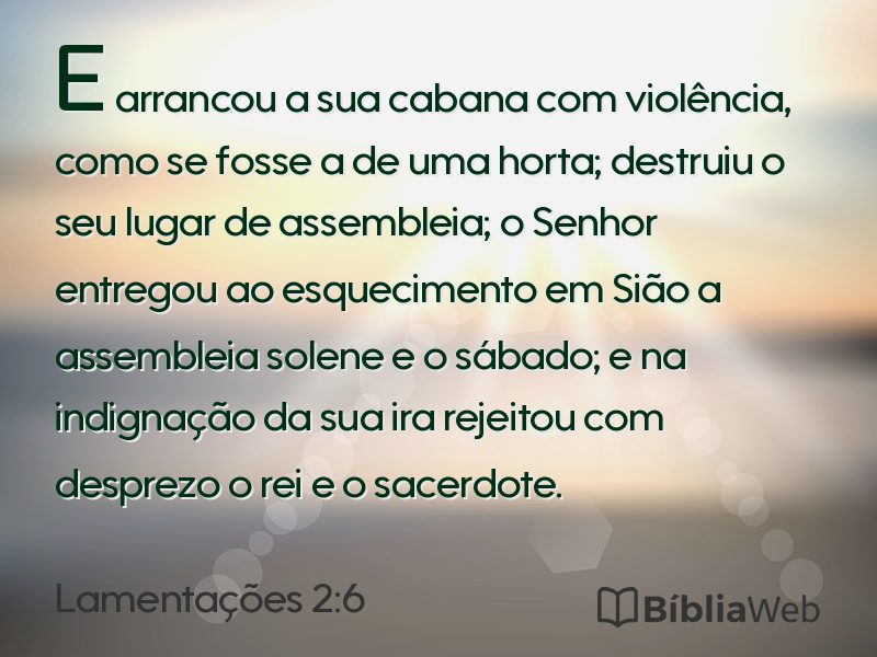 Lamentações 2:6 em imagem para compartilhar