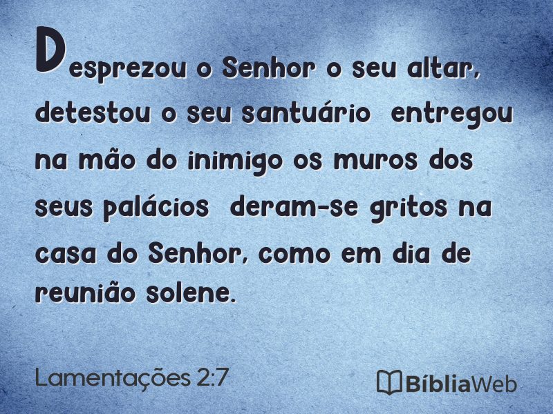 Lamentações 2:7 em imagem para compartilhar