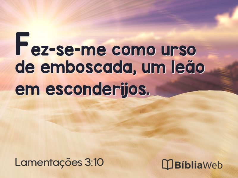Lamentações 3:10 em imagem para compartilhar