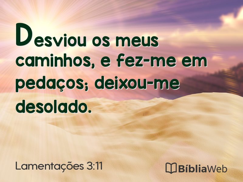 Lamentações 3:11 em imagem para compartilhar