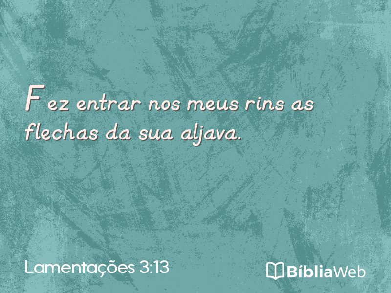 Lamentações 3:13 em imagem para compartilhar