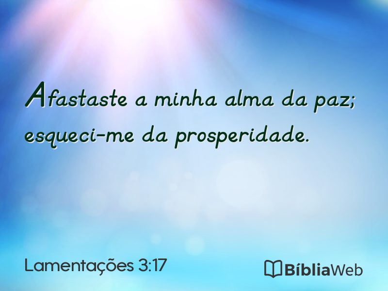 Lamentações 3:17 em imagem para compartilhar