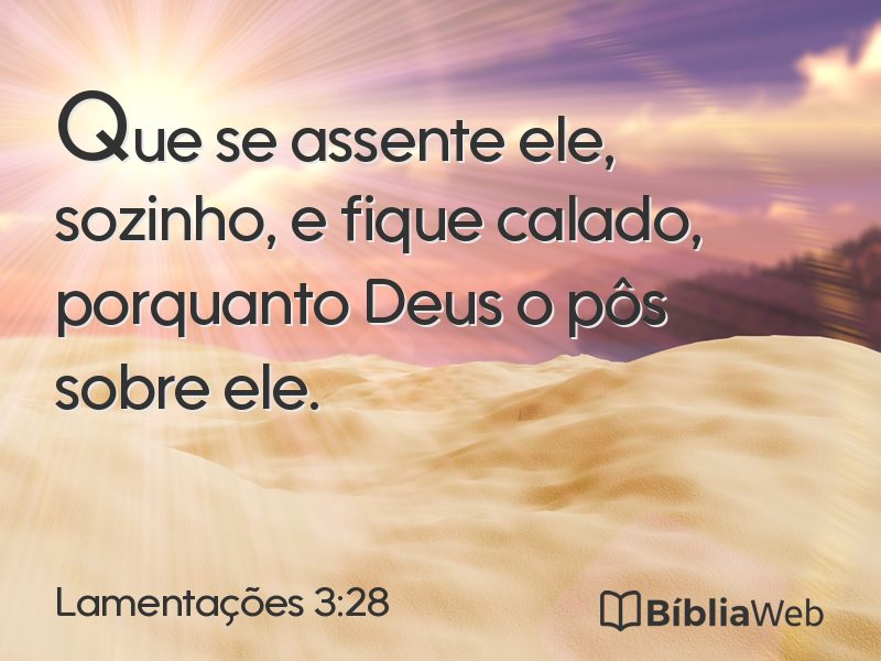 Lamentações 3:28 em imagem para compartilhar