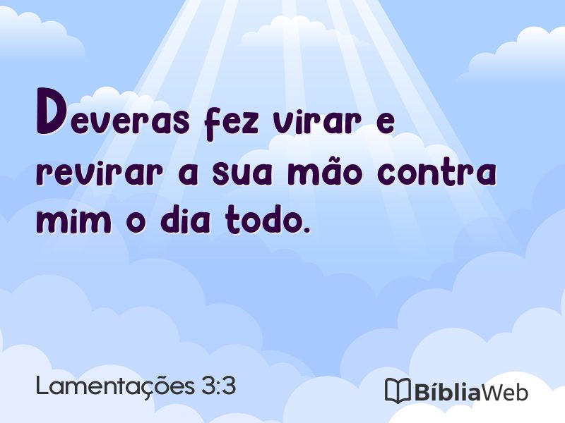 Lamentações 3:3 em imagem para compartilhar