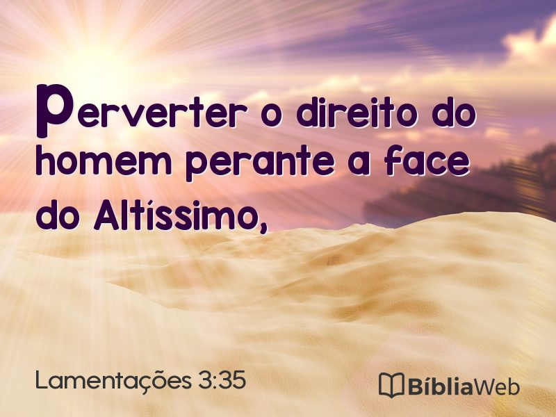 Lamentações 3:35 em imagem para compartilhar
