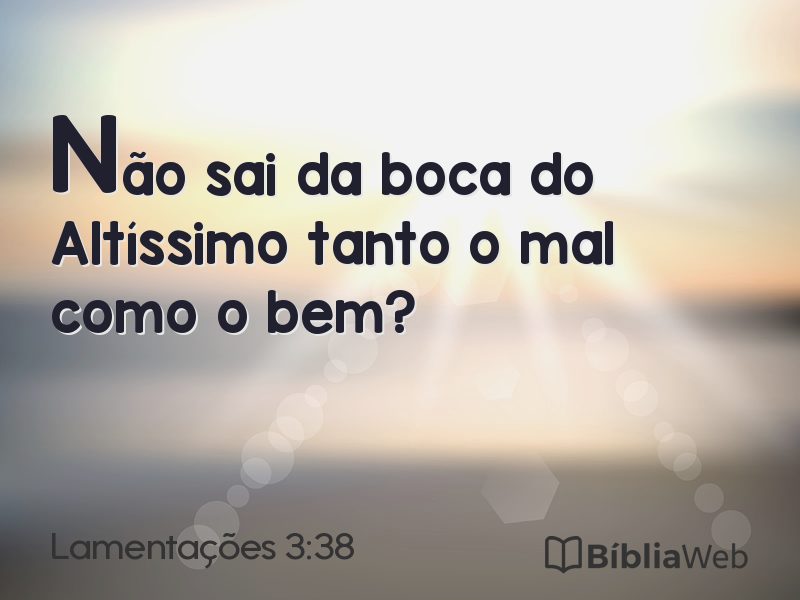 Lamentações 3:38 em imagem para compartilhar
