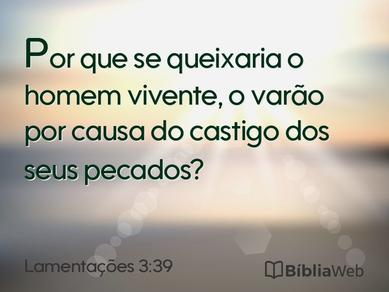 Lamentações 3:39 em imagem para compartilhar