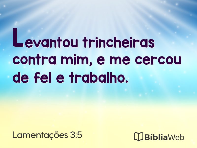 Lamentações 3:5 em imagem para compartilhar