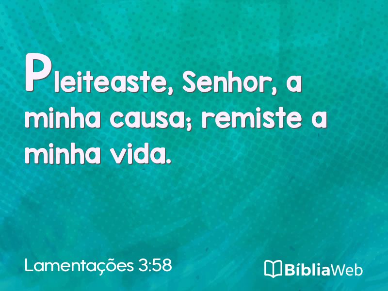 Lamentações 3:58 em imagem para compartilhar