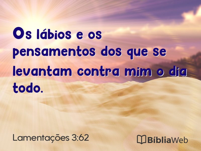Lamentações 3:62 em imagem para compartilhar