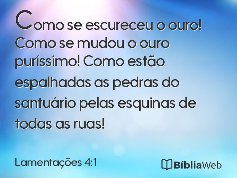 Lamentações 4:1 em imagem para compartilhar
