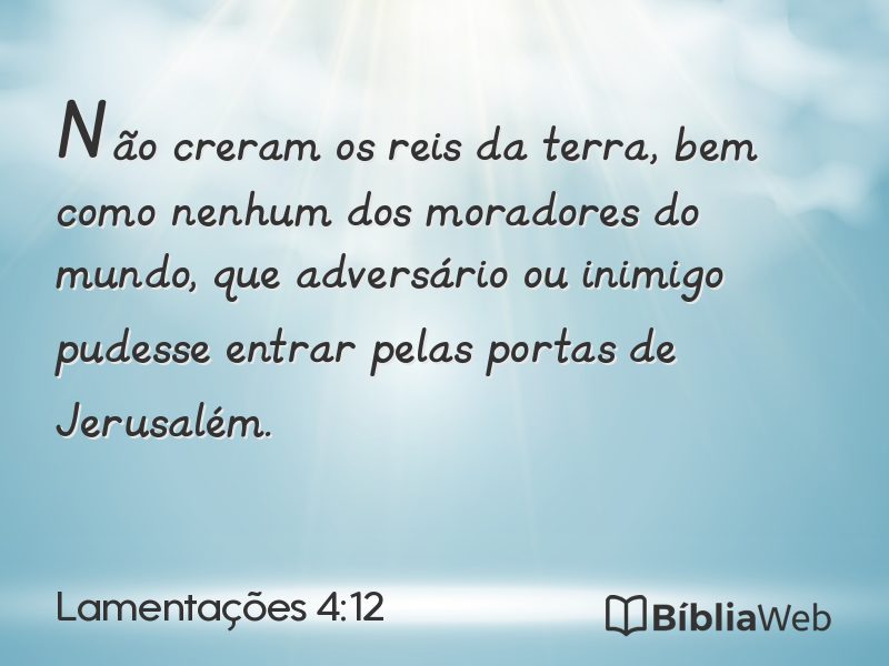 Lamentações 4:12 em imagem para compartilhar