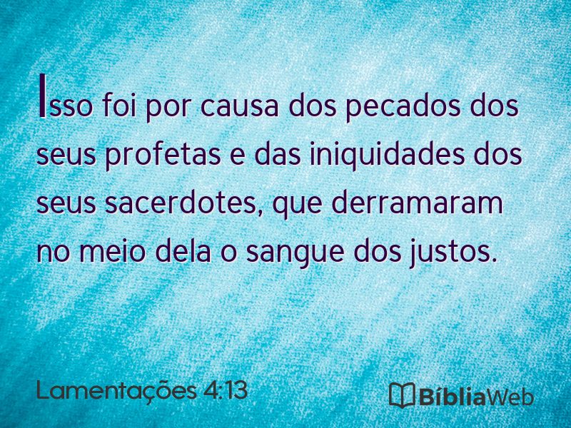 Lamentações 4:13 em imagem para compartilhar