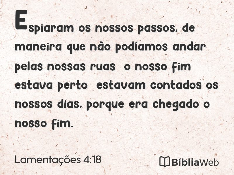 Lamentações 4:18 em imagem para compartilhar