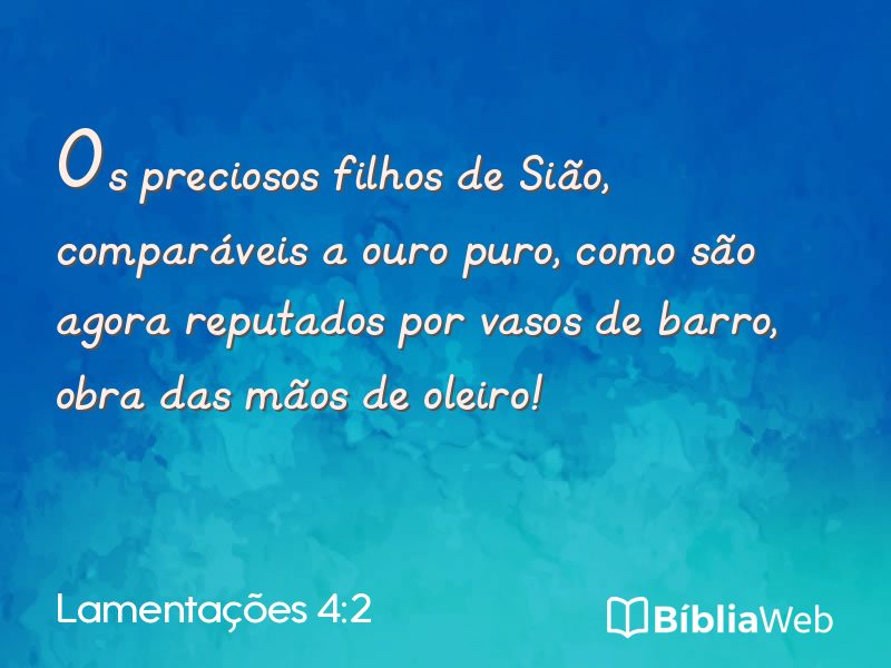 Lamentações 4:2 em imagem para compartilhar
