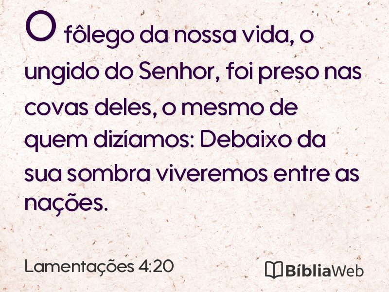 Lamentações 4:20 em imagem para compartilhar