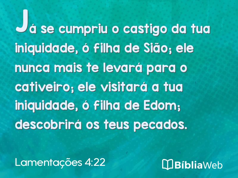 Lamentações 4:22 em imagem para compartilhar