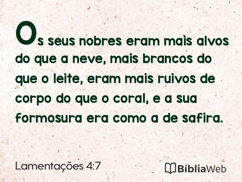 Lamentações 4:7 em imagem para compartilhar