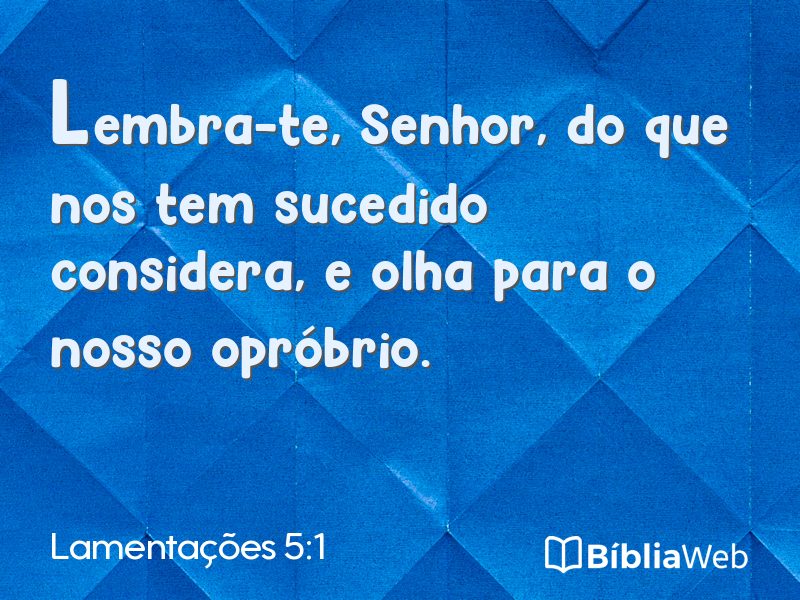 Lamentações 5:1 em imagem para compartilhar