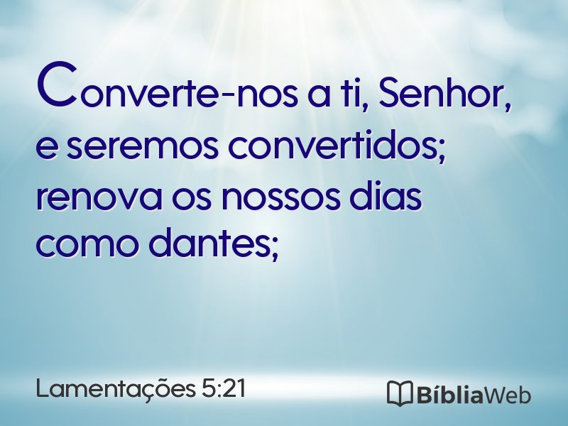 Lamentações 5:21 em imagem para compartilhar