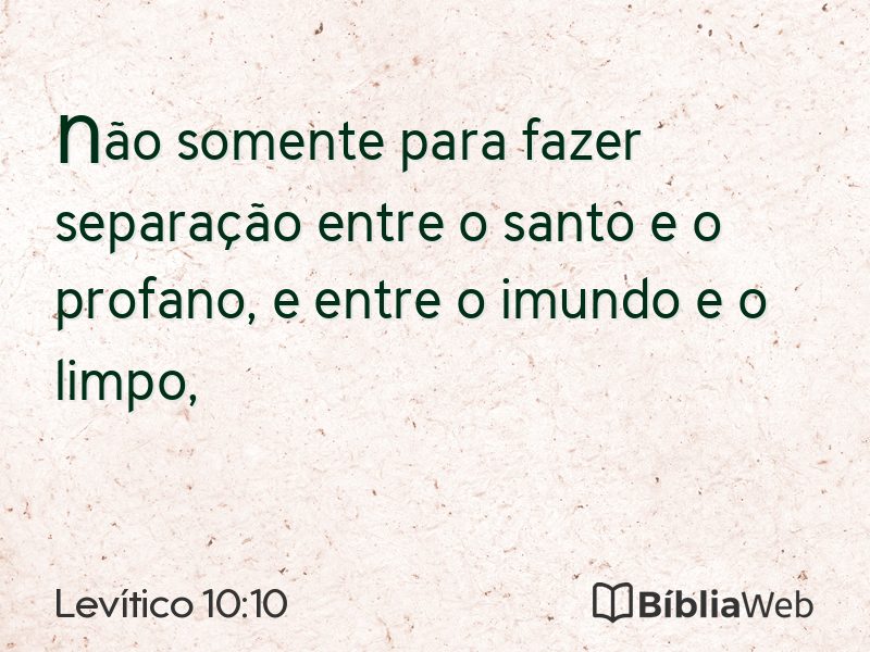 Levítico 10:10 em imagem para compartilhar