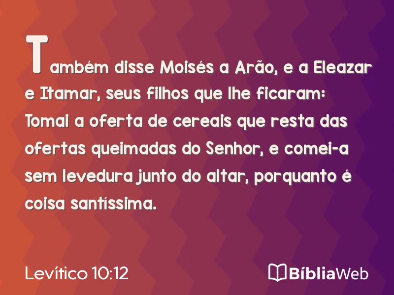 Levítico 10:12 em imagem para compartilhar