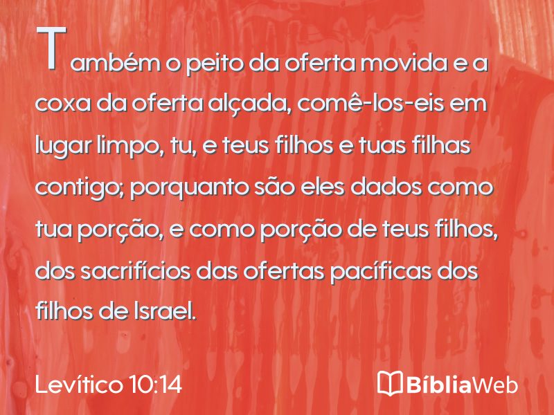 Levítico 10:14 em imagem para compartilhar