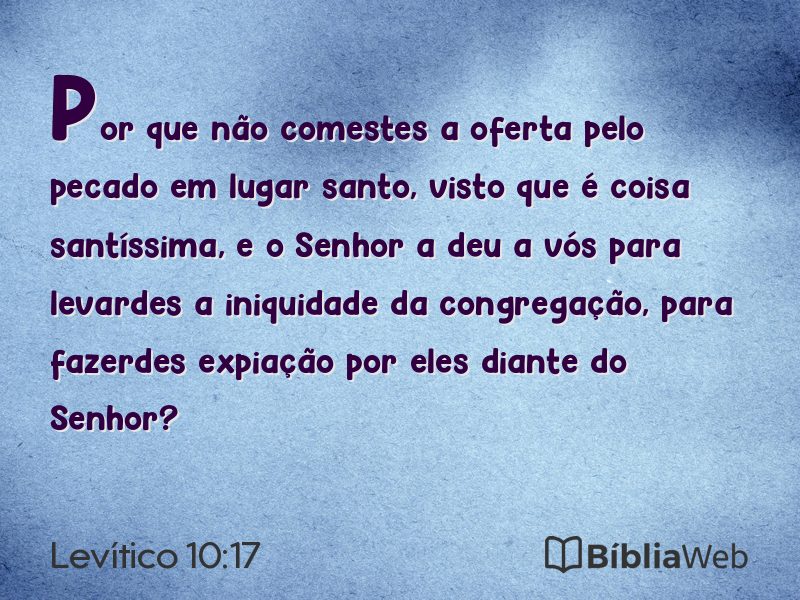 Levítico 10:17 em imagem para compartilhar