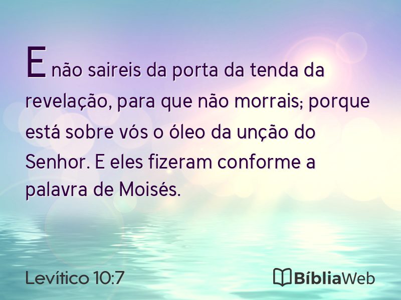 Levítico 10:7 em imagem para compartilhar