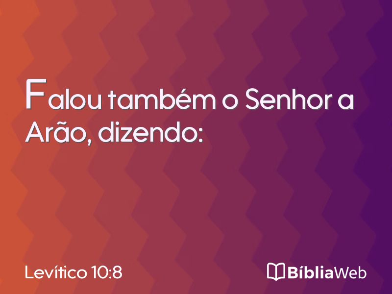 Levítico 10:8 em imagem para compartilhar