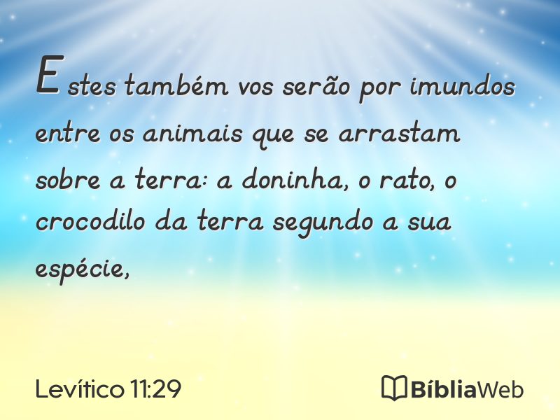 Levítico 11:29 em imagem para compartilhar