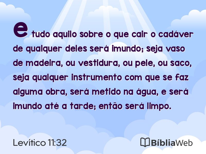 Levítico 11:32 em imagem para compartilhar