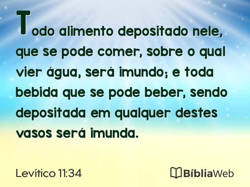 Levítico 11:34 em imagem para compartilhar