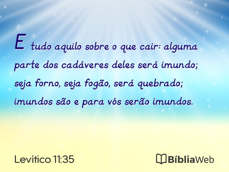 Levítico 11:35 em imagem para compartilhar