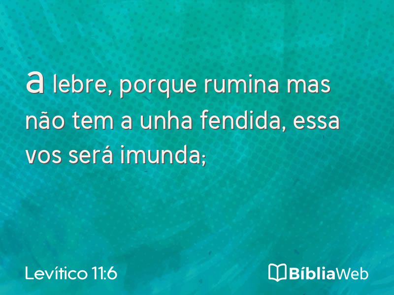 Levítico 11:6 em imagem para compartilhar