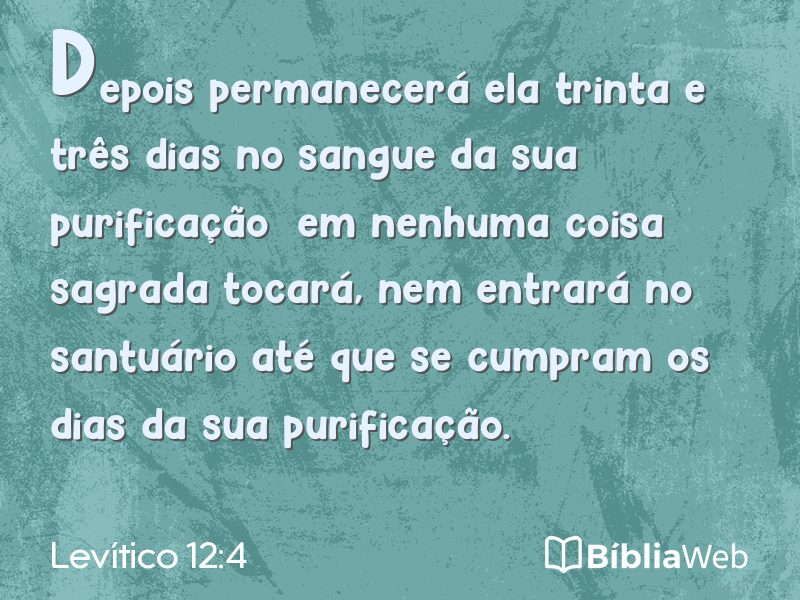 Levítico 12:4 em imagem para compartilhar