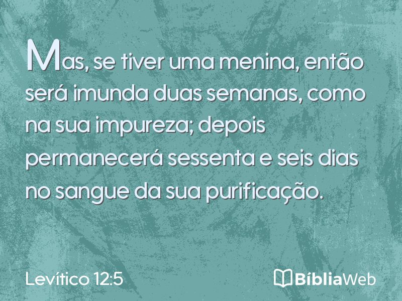 Levítico 12:5 em imagem para compartilhar