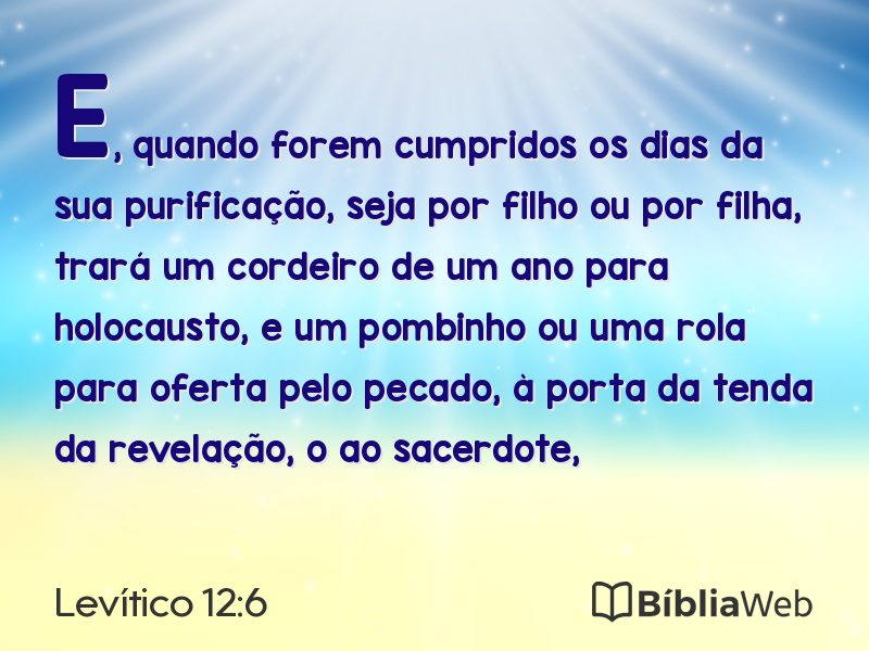 Levítico 12:6 em imagem para compartilhar