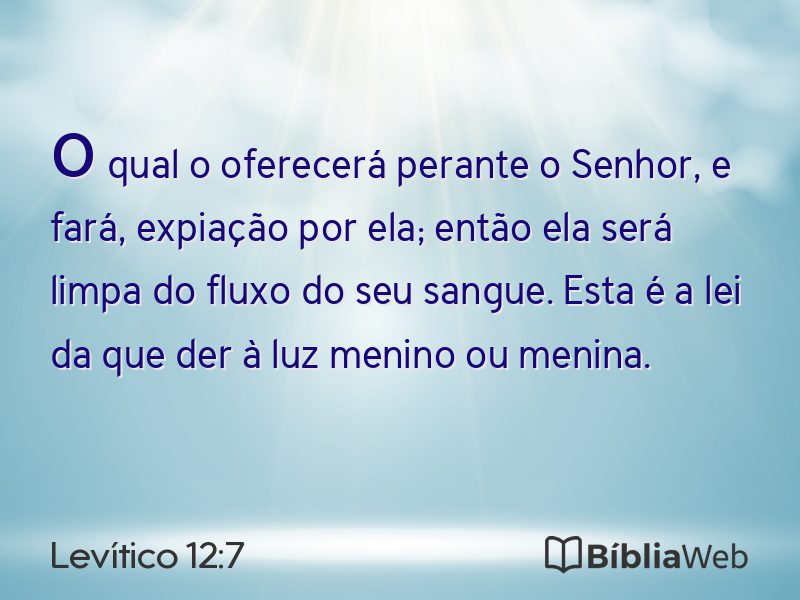 Levítico 12:7 em imagem para compartilhar